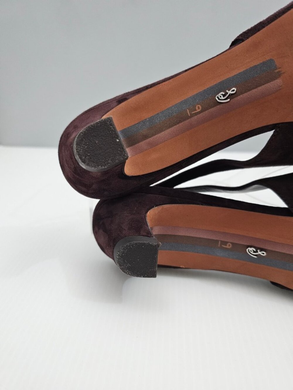 Sam Edelman Finch Slingback Pumps Womens 9 Brown Suede Kitten Heel Pointed Toe - Picture 13 of 15